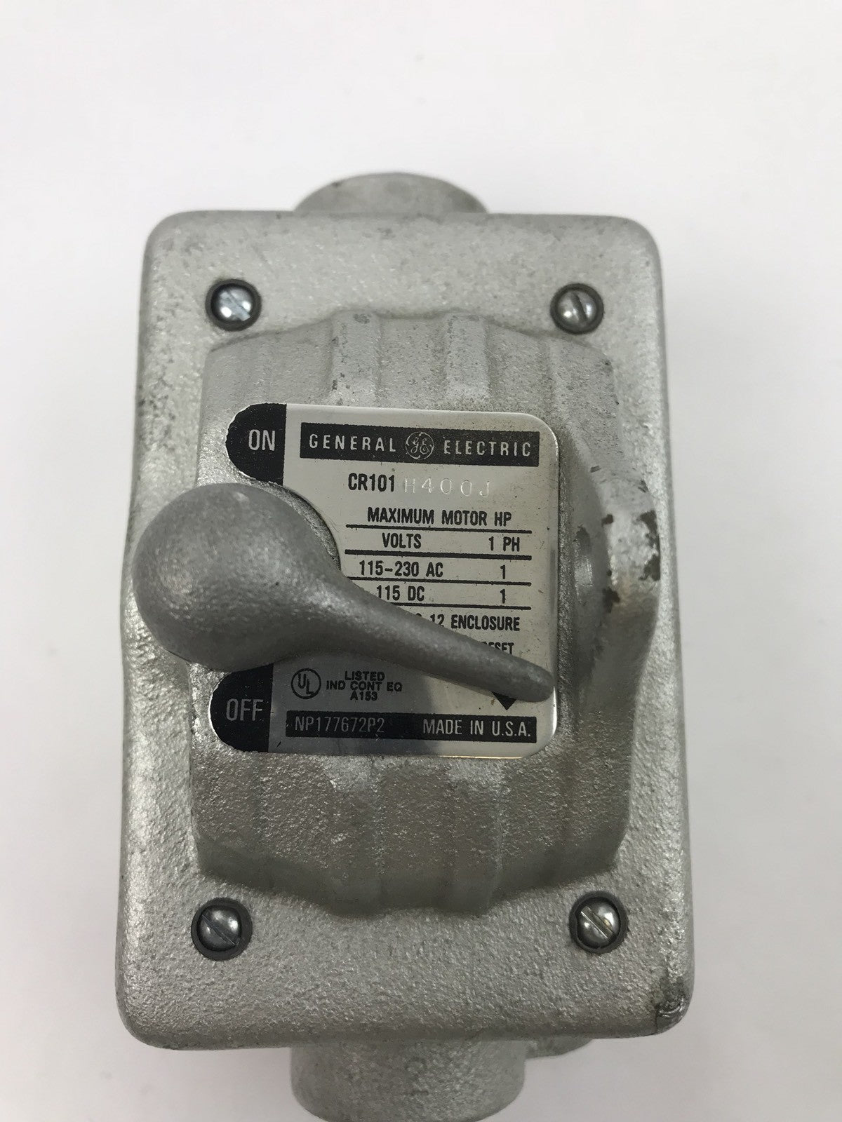GE CR101H400J MAN MOTOR STARTER SINGLE SPEED 1HP MAX 115/230V 25-60 HZ 2 POLES