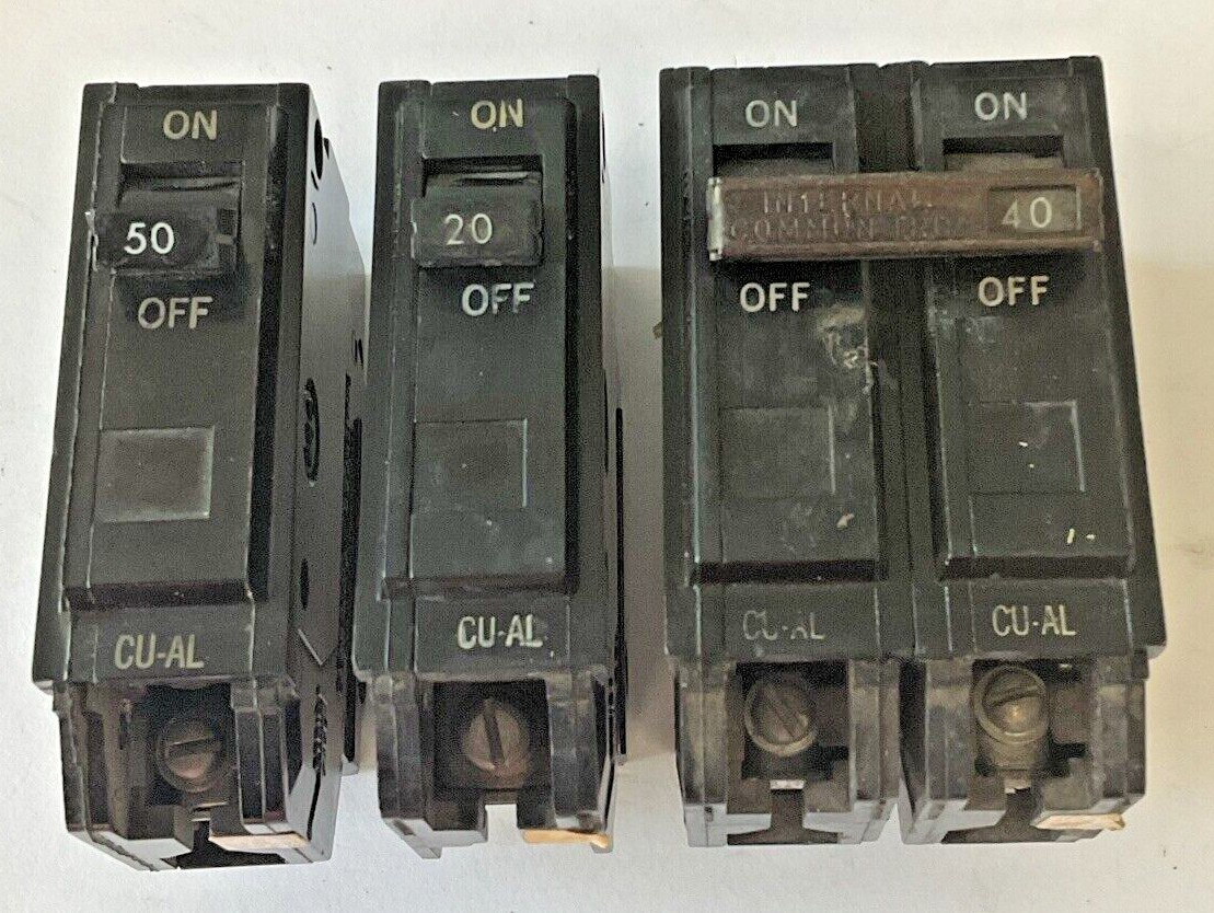 GENERAL ELECTRIC TQL CIRCUIT BREAKERS TQL1120,TQL1150,TQL2140 120/240VAC LOTOF3