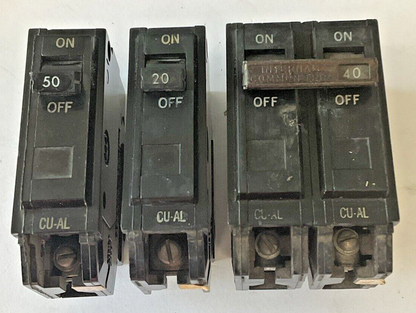 GENERAL ELECTRIC TQL CIRCUIT BREAKERS TQL1120,TQL1150,TQL2140 120/240VAC LOTOF3