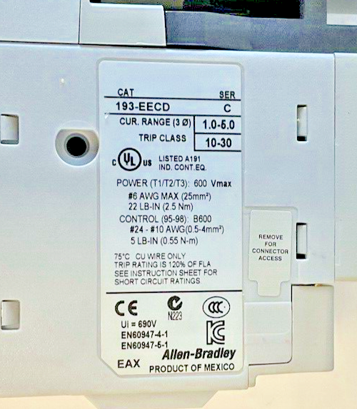 ALLEN BRADLEY 100-C30D*00C STARTER W/ 193-EECD SER.C W/ 100-S SER.B