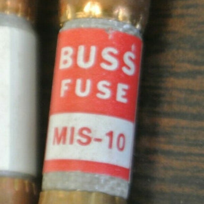 BOX of 10 / BUSS MIS-10 ACTUATOR FUSE / 10A / 600VAC / 250VDC / NEW SURPLUS