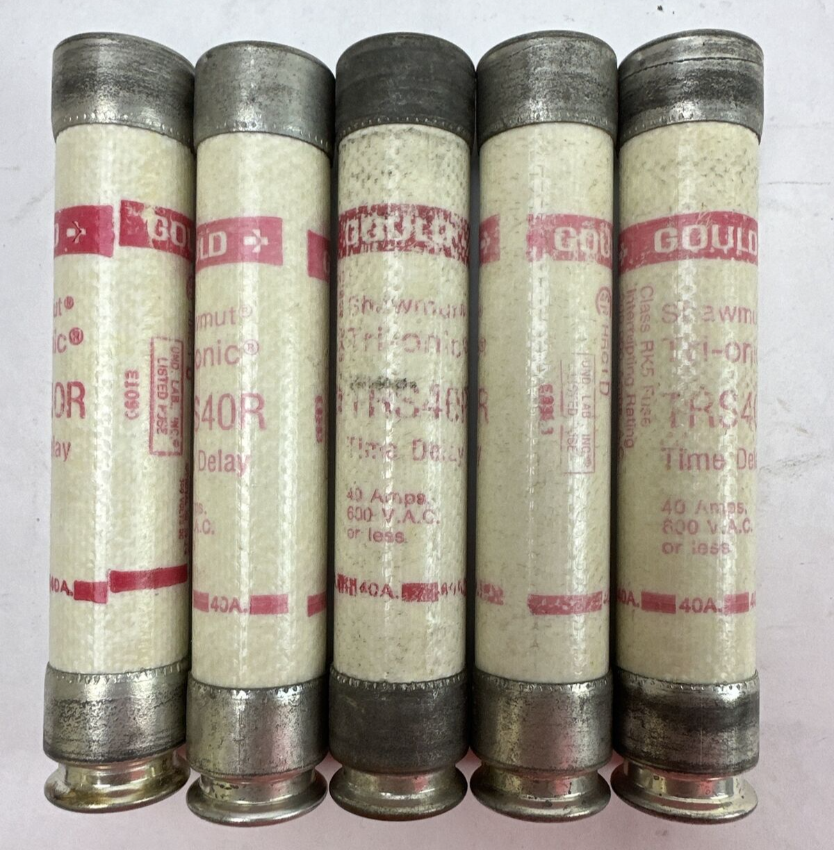 GOULD SHAWMUT TRS40R TIME DELAY FUSE 40AMP 600VAC (LOT OF 5)