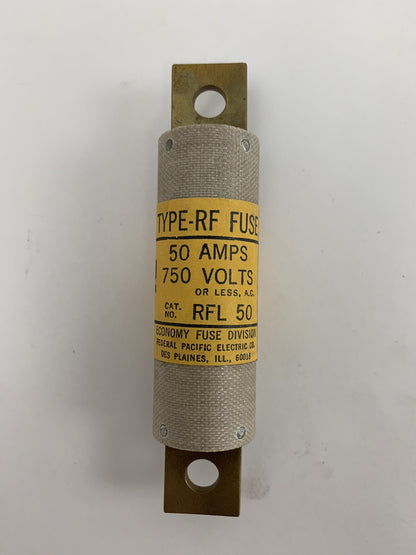 Economy Fuse RFL50 50A 750V Type-RF Fuse "Lot of 6"