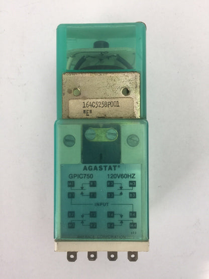 AGASTAT 164C5258P001 "E" RELAY GPIC750 120V60HZ