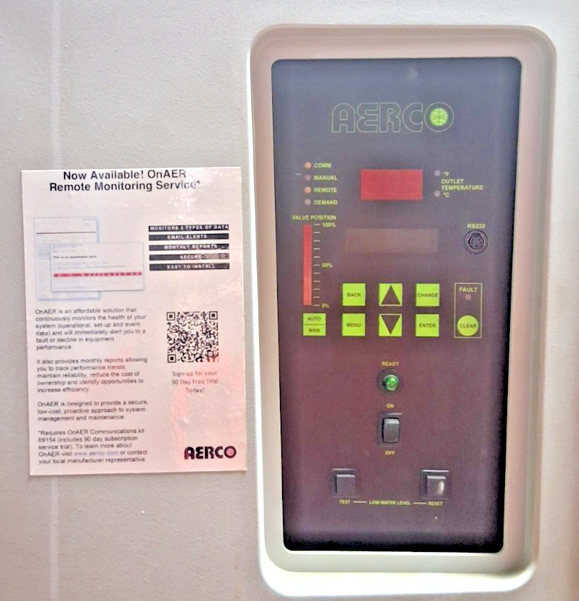 AERCO BMK1500 BOILER 1500MBH 107SQFT 44GALLON 160PSIG 115V 1500000BTU 15A 2HP