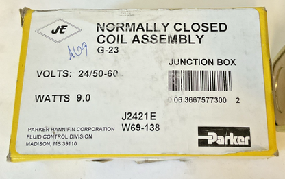 PARKER G-23 COIL ASSEMBLY 9W J2421E 24V/50-60