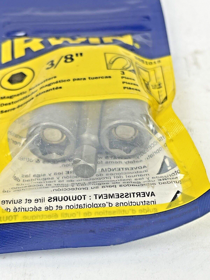 IRWIN SPEEDBOR - 3051015 *LOT OF 3 PACK (9 TOTAL)* - 3/8" MAGNETIC NUTSETTERS