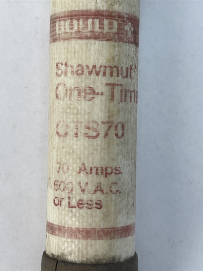 GOULD SHAWMUT OTS70 ONE-TIME FUSE 70AMP 600VAC (LOT OF 6)