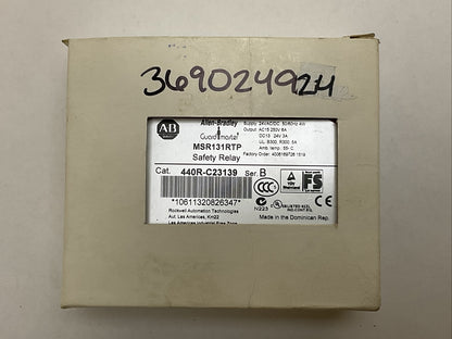 ALLEN BRADLEY 440R-C23139 SERIES B GUARD MASTER SAFETY RELAY MSR131RTP