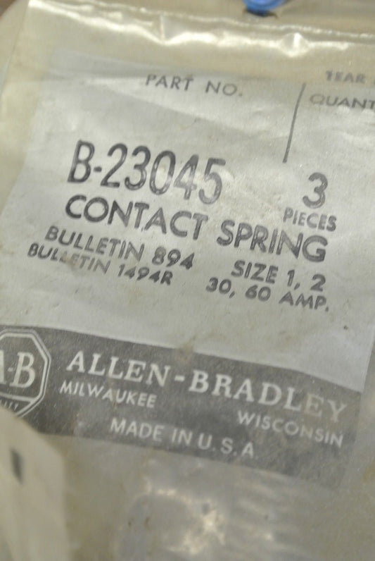 BAG of 3 / ALLEN-BRADLEY B-23045 / CONTACT SPRING / SIZE 1, 2 / 30A, 60A / NEW