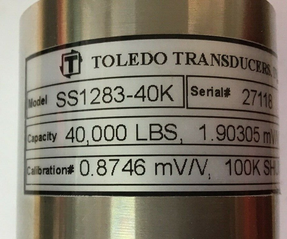 TOLEDO TRANSDUCERS  SS1283-40K 40,000LBS CAPACITY 100K SHUNT