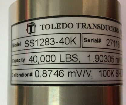 TOLEDO TRANSDUCERS  SS1283-40K 40,000LBS CAPACITY 100K SHUNT