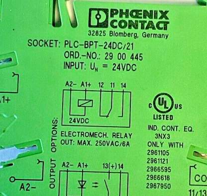 PHOENIX CONTACT PLC-BPT-24DC/21 RELAY 24VDC ***LOTOF2***