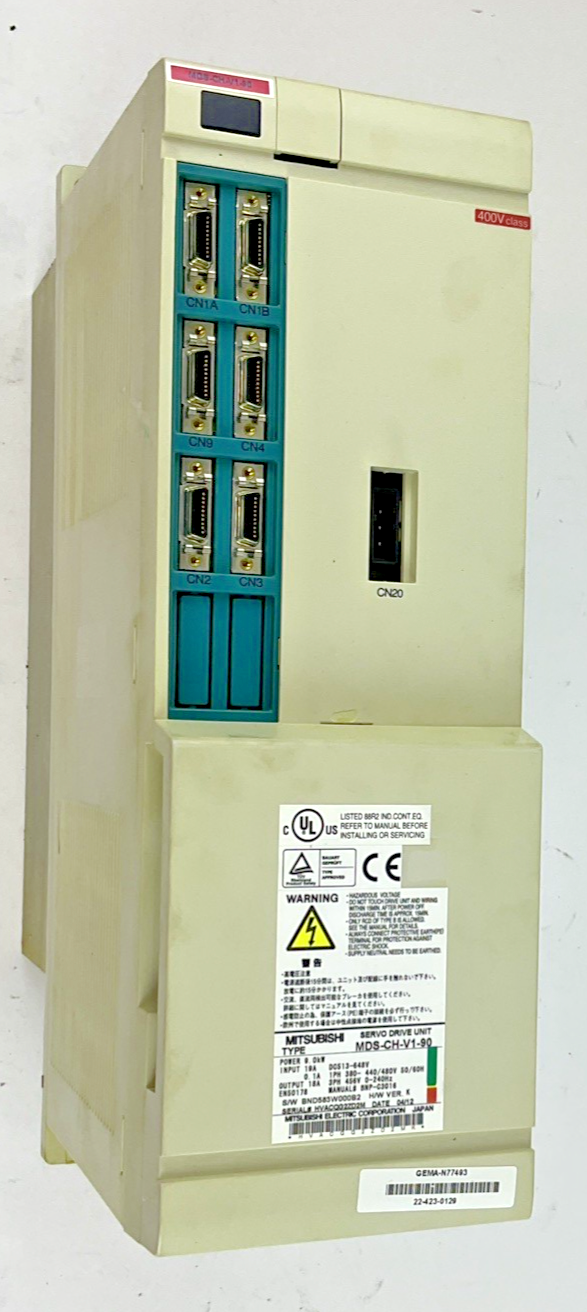 MITSUBISHI MDS-CH-V1-90 SERVO DRIVE UNIT 9KW 648V H/W VER.T 240HZ 19A