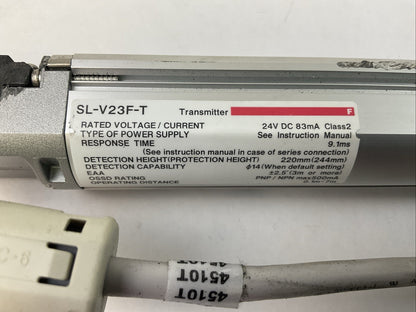 KEYENCE SL-V23F-T LIGHT CURTAIN TRANSMITTER 24VDC 83mA CLASS 2
