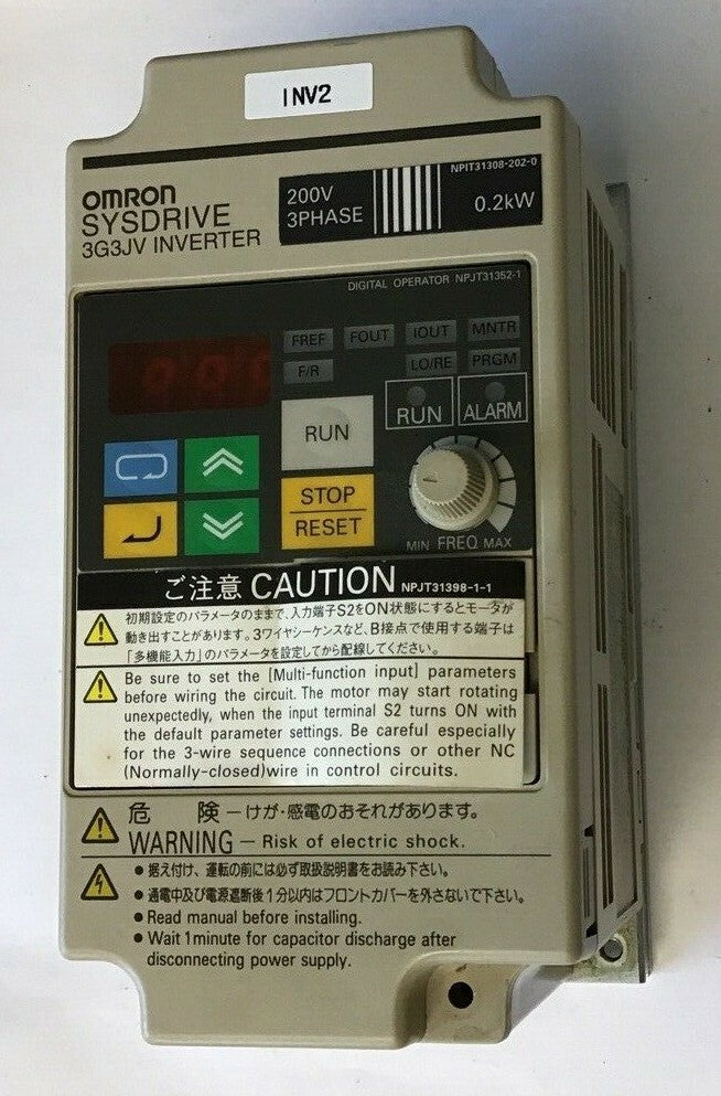 OMRON 3G3JV SYSDRIVE INVERTER 200V 3PH 0.2KW