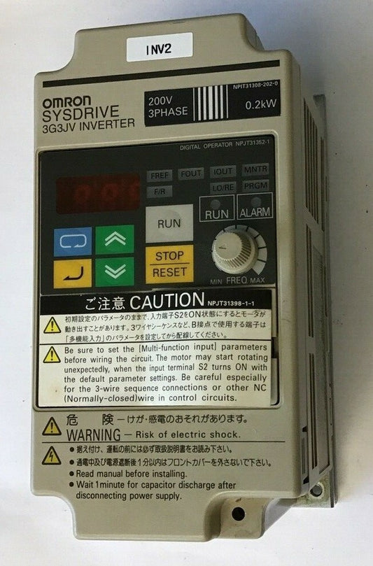 OMRON 3G3JV SYSDRIVE INVERTER 200V 3PH 0.2KW