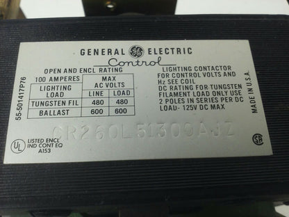 GE CR260L51300AJZ LIGHTING CONTACTOR AUTO OFF ON 100A 600V 120V COIL
