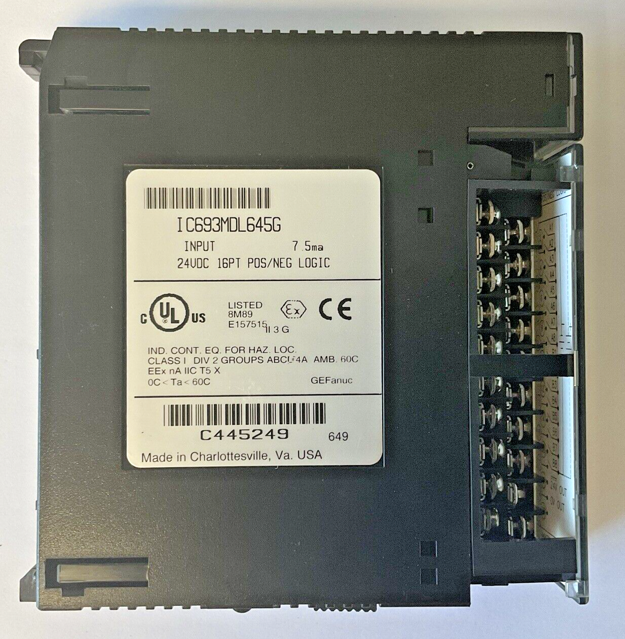 FANUC IC693MDL645G INPUT MODULE 7.5MA 24VDC 16PT ****LOTOF3****
