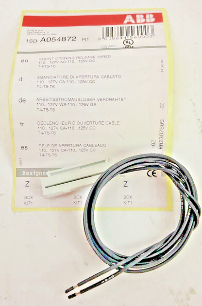 ABB 1SD A054872SHUNT OPENING RELEASE 125VDC 127VAC