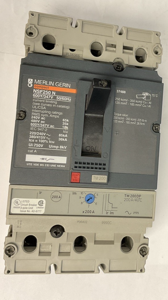 MERLIN GERIN NSF250 N CIRCUIT BREAKER NFNL36200 200A 480V