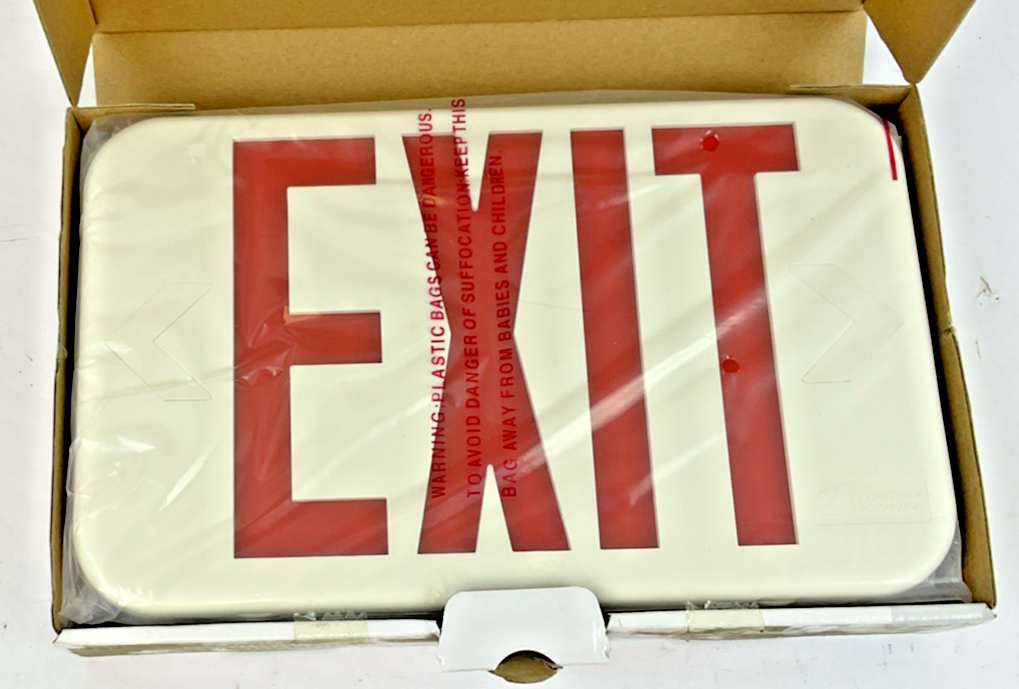 LITHONIA LIGHTING RED AND GREEN LED EXIT SIGN