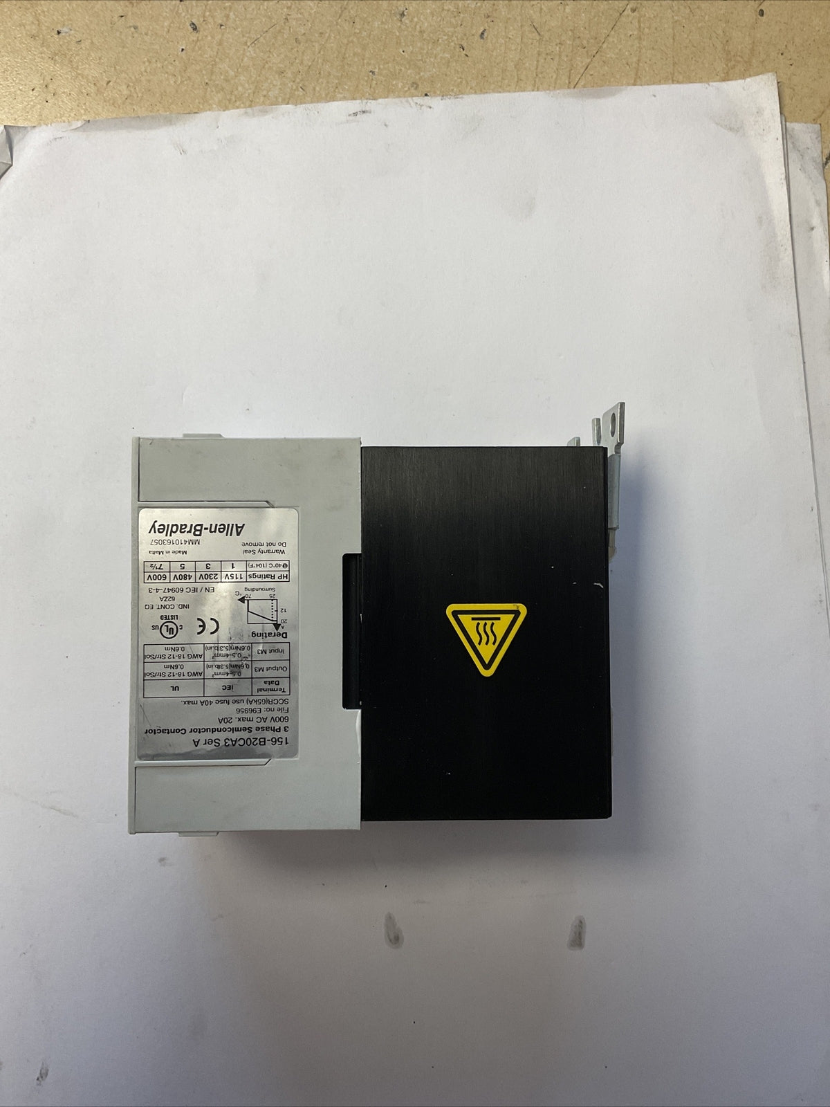 ALLEN BRADLEY 156-B20CA3 SEMICONDUCTOR CONTACTOR 3PH 20A 600VAC