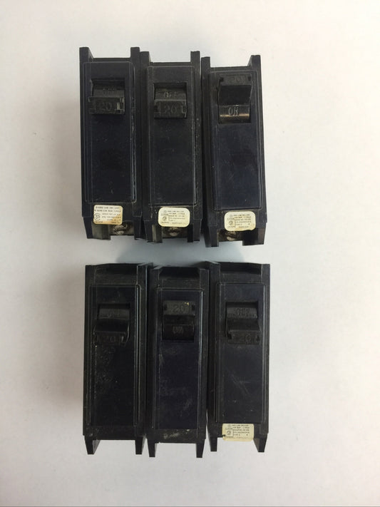 AMERICAN SWITCH C120 CIRCUIT BREAKER 20AMP 120/240VAC 1POLE (LOT OF 6)