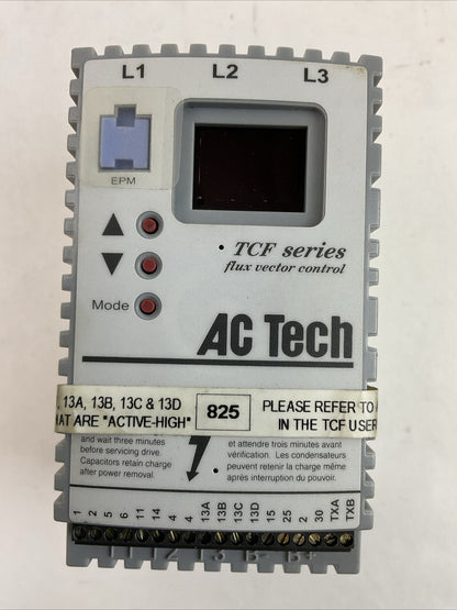 AC TECH TF210Y VARIABLE SPEED AC MOTOR DRIVE 1HP .75KW OUTPUT 230V 3PH 4.2AMP