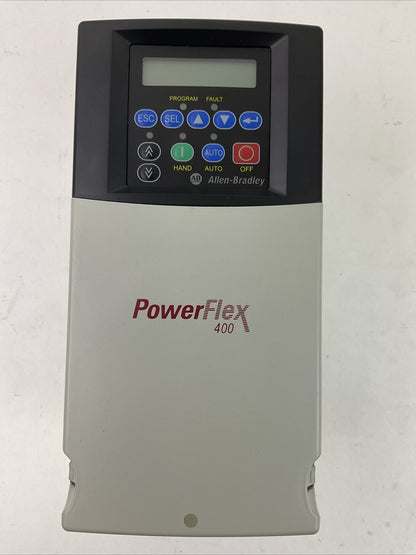 ALLEN BRADLEY POWERFLEX 400 22C-D022N103 SER B FRN 8.01 AC DRIVE OUTPUT 0-460VAC
