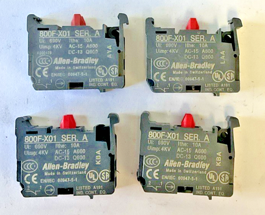 ALLEN BRADLEY 800F-X01 CONTACT BLOCK SER.A 600V 10A 4KV***LOTOF4***