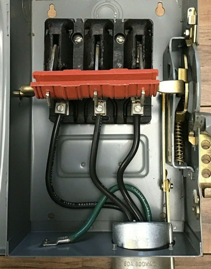 SQUARE D HU 362 WH SAFETY SWITCH SER.A1 60A NON FUSIBLE TYPE1 600VAC 40HP