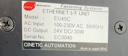 CINETIC EU45C ETHERNET I/F UNIT 230VAC 50/60HZ 24VDC