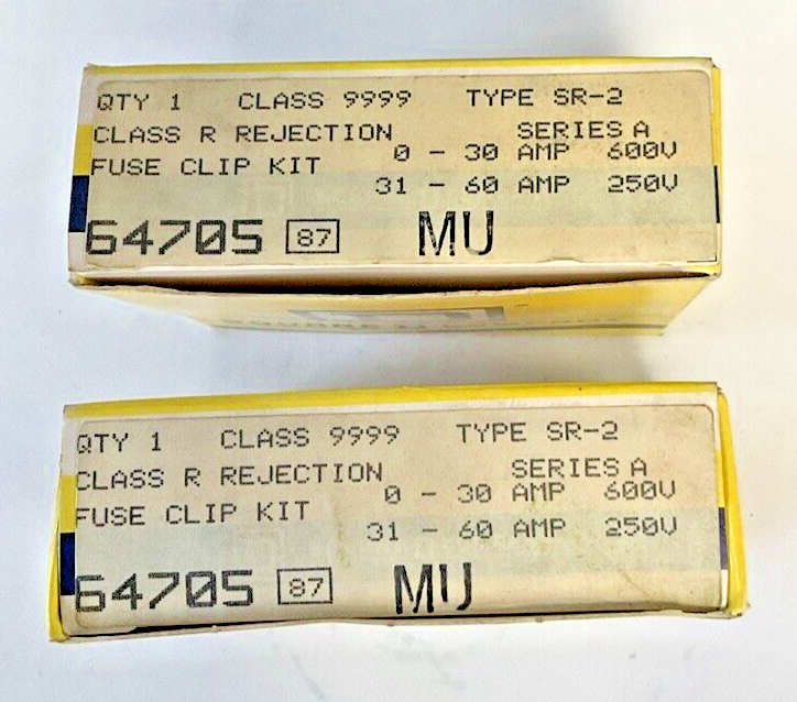 SQUARE D 9999 SR-2 FUSE CLIP KIT SER.A 250-600V 0-60A CLASS R ***LOTOF2***