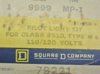 SQUARE D / 9999 MP-1 PILOT LIGHT KIT / RED / for 2510 M & T / 120V / NEW SURPLUS