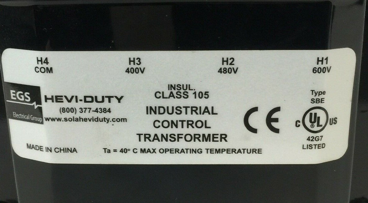 EGS 2124130T00 INDUSTRIAL CONTROL TRANSFORMER OUTPUT(VA) 24V 50/126 120V 250/630