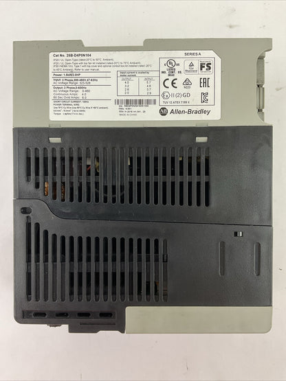 ALLEN BRADLEY 25B-D4P0N104 AC DRIVE FRN 4.001 SER A OUTPUT 0-460VAC