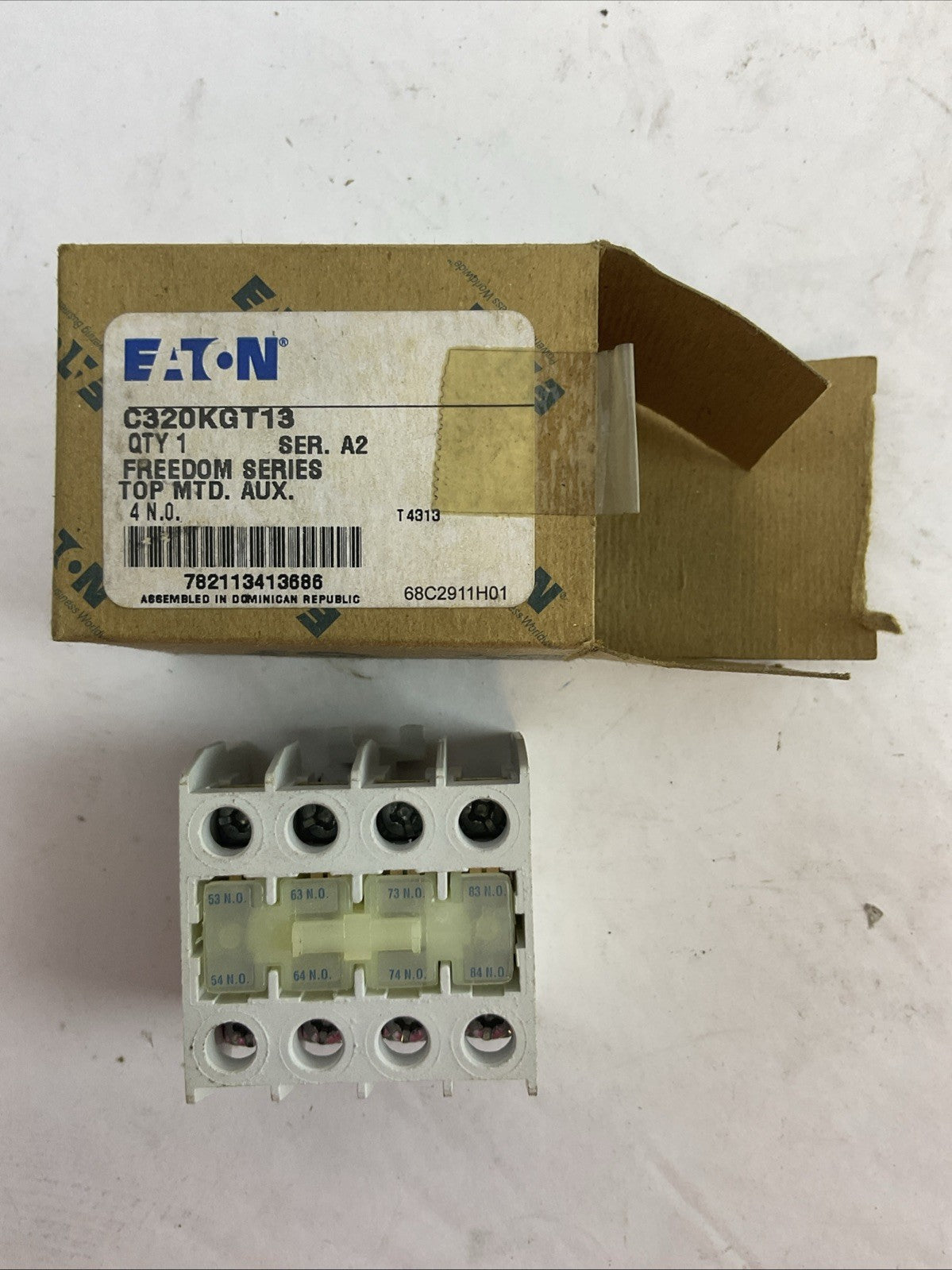 EATON C320KGT13 SERIES A2 FREEDOM SERIES TOP MTD AUXILIARY CONTACT 4N.O.