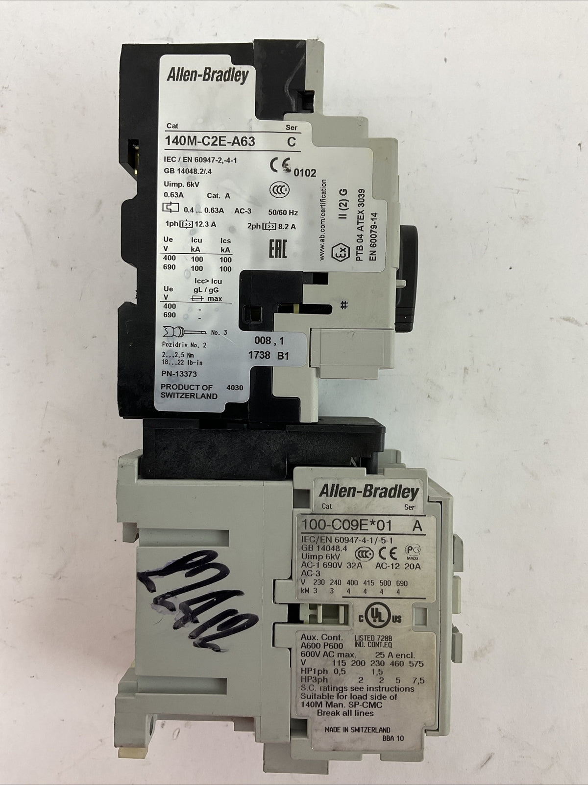 ALLEN BRADLEY 190E-ANEJ1-CA63C ECONOMY STARTER (140M-C2E-A63 + 100-C09E*01)