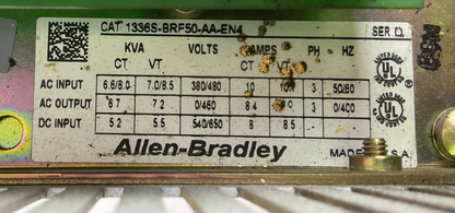 ALLEN BRADLEY 1336S-BRF50-AA-EN4 SER D 1336 PLUS SENSORLESS VECTOR DRIVE