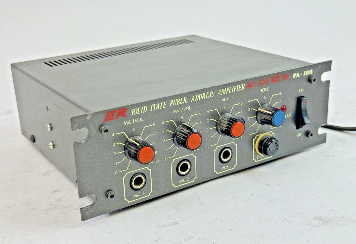ER - AC-DC 25 W - SOLID STATE PUBLIC ADDRESS AMPLIFIER - PA-108