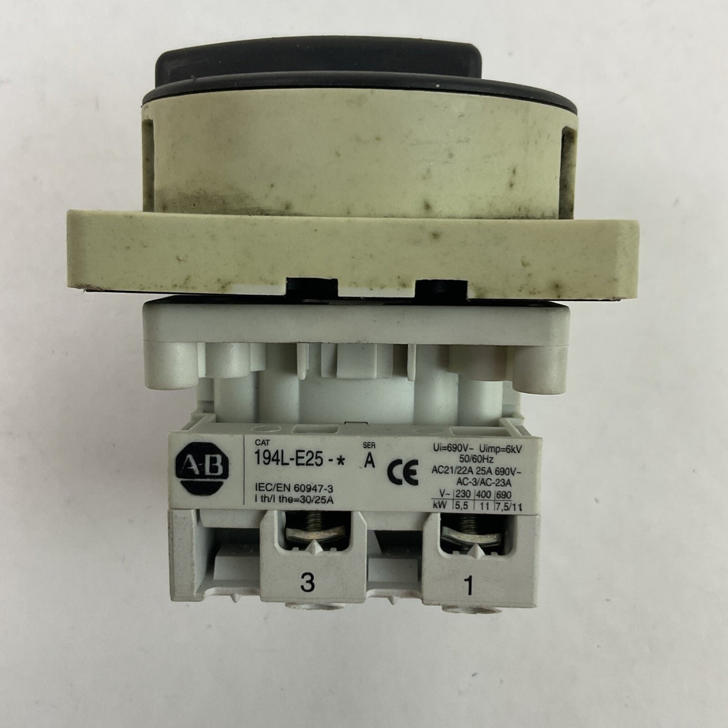 ALLEN BRADLEY 194L-E25 SER A LOAD SWITCH 25A 600VAC 15HP 3PH