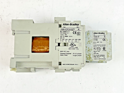 ALLEN BRADLEY - 100-C310Z*10 SER. A 25VDC COIL CONTACTOR & 100-F SER A CONTACTOR