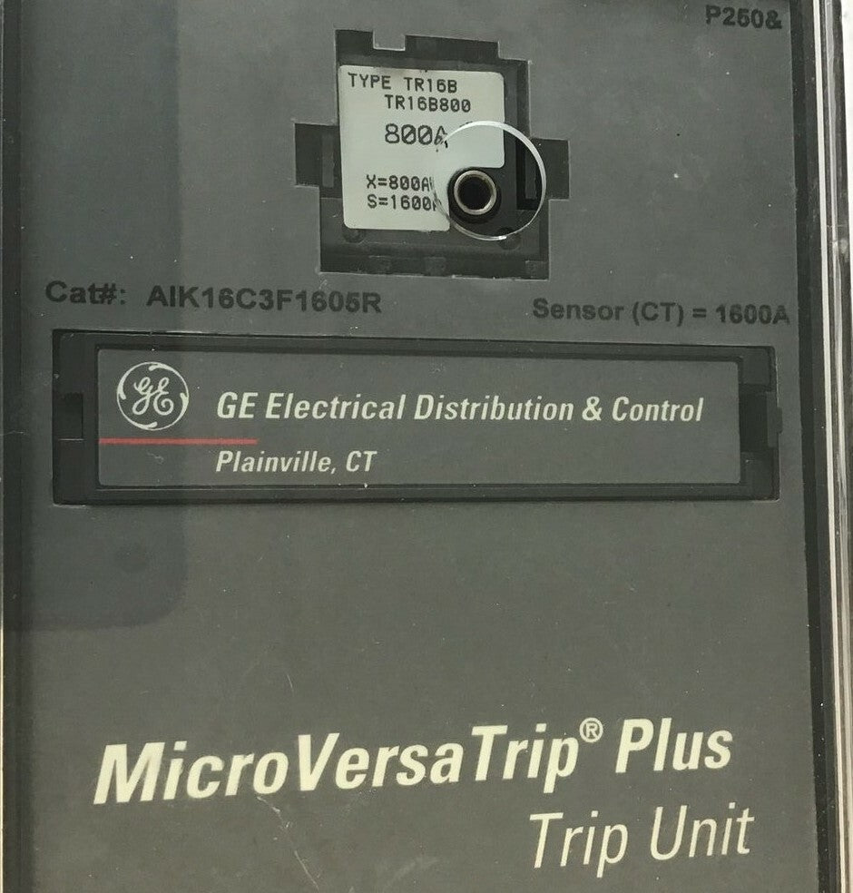 GENERAL ELECTRIC AIK16C3F1605R TRIP UNIT W/TR16B800 800A MICROVERSATRIP