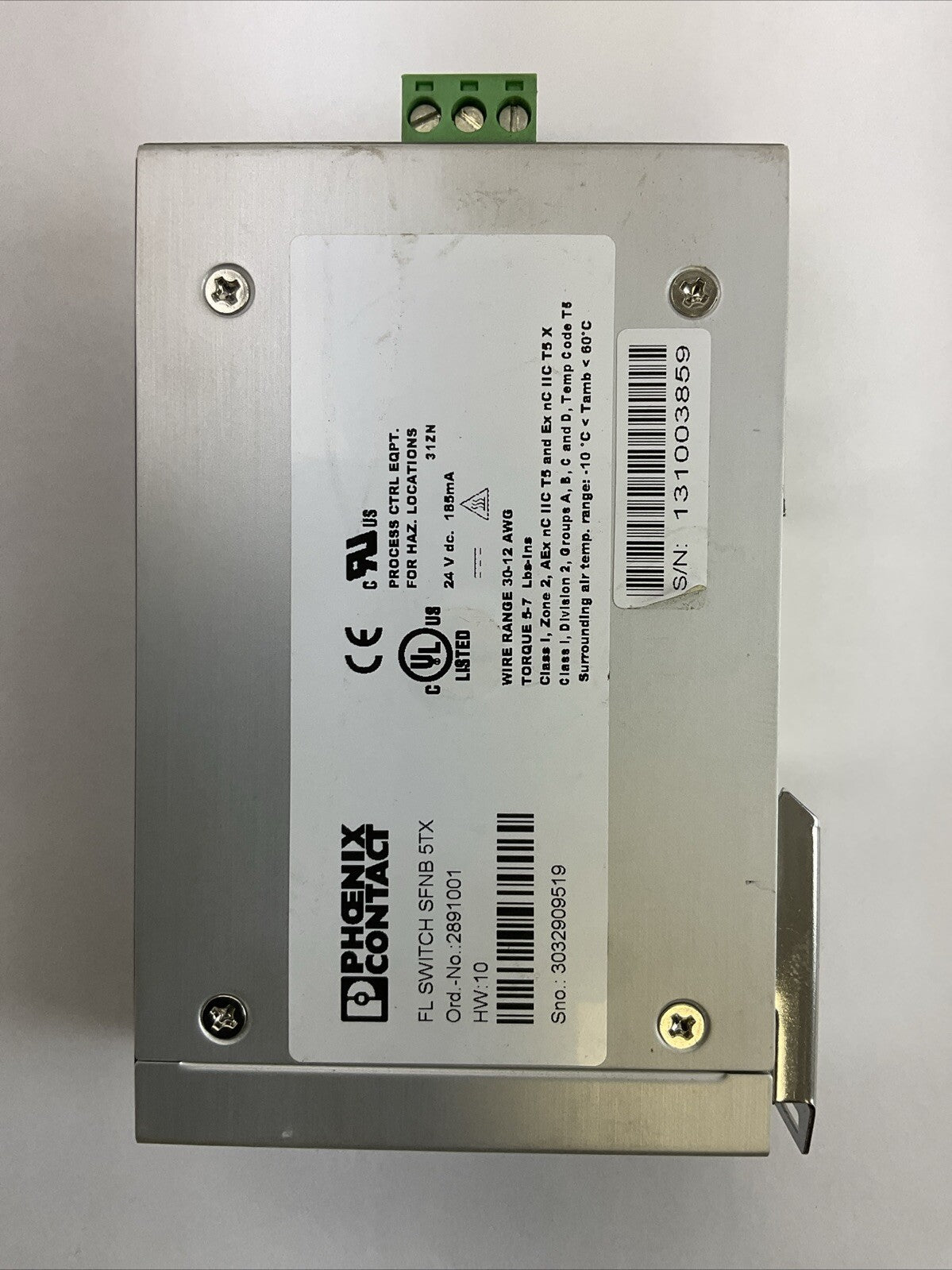 PHOENIX CONTACT FL SWITCH SFNB 5TX ETHERNET SWITCH 24VDC 185mA