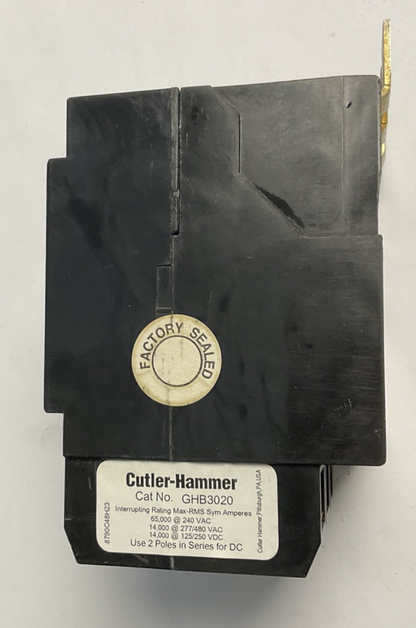 CUTLER HAMMER GHB3020 CIRCUIT BREAKER 20A 480VAC 250VDC 3P