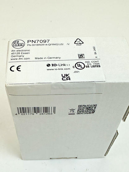 IFM PN7097, PRESSURE SENSOR W/ DISPLAY, PN-001BRER14-QFRKG