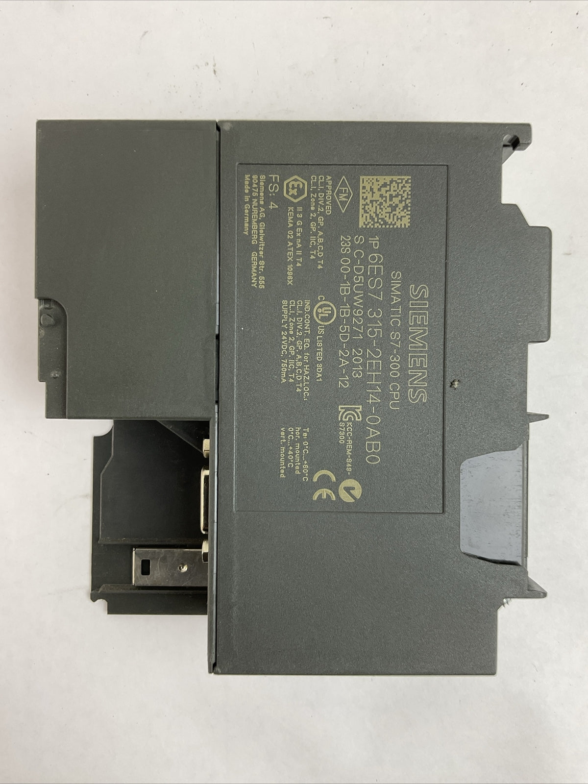 SIEMENS 1P 6ES7 315-2EH14-0AB0 SIMATIC S7-300 CPU 315-2 PN/DP 24VDC MISSING DOOR