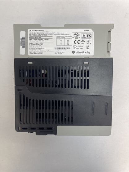 ALLEN BRADLEY 25B-D2P3N104 POWER FLEX 525 AC DRIVE FRN 4.001 SER A OUTPUT 2.3A
