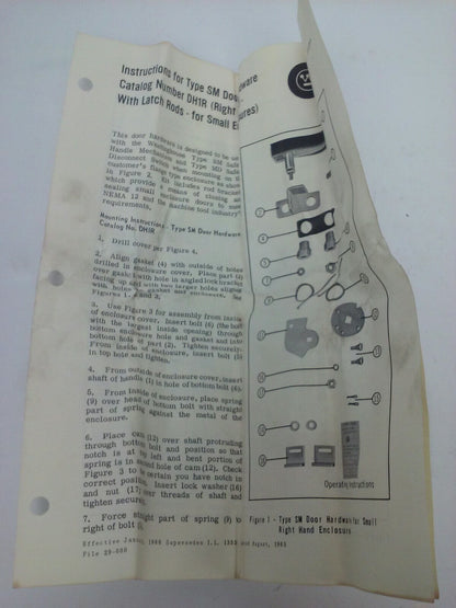 WESTINGHOUSE DH1R DOOR HANDLE FOR TYPE SM MECH. INTERLOCK RODS R.H.